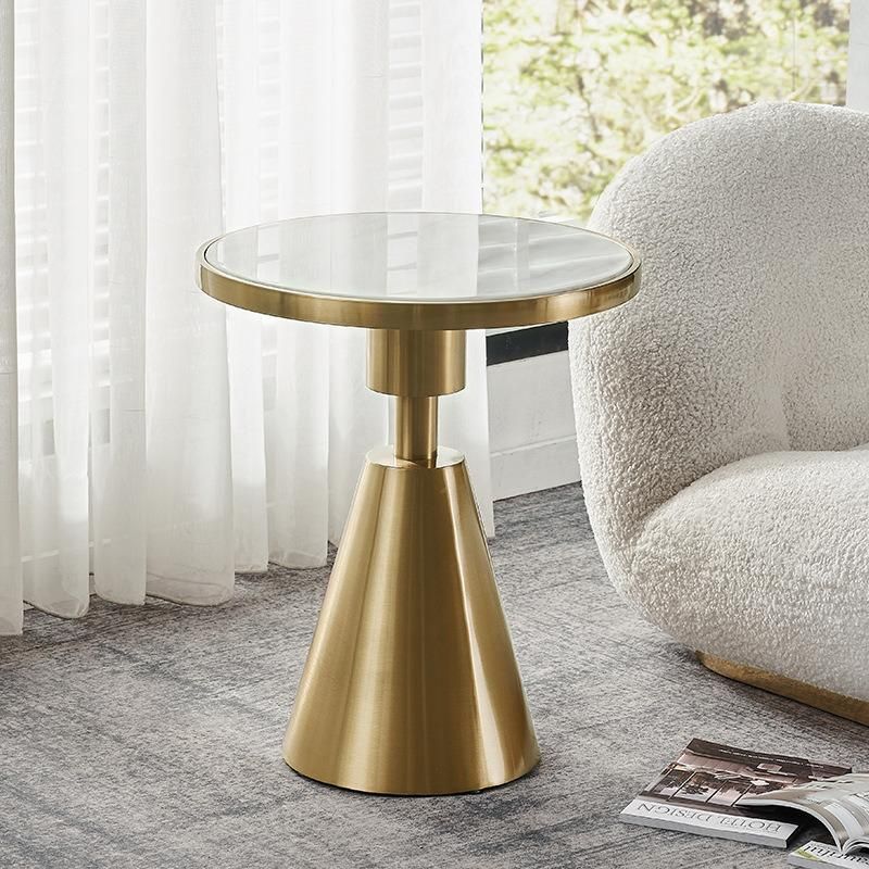 Home Furniture Titanium Stainless Steel Steel Marble Rock Beam Coffee Table