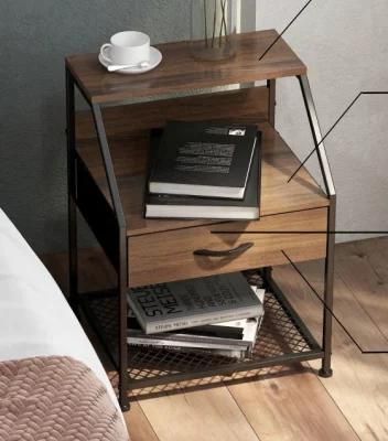 Bedroom Storage Shelves, Wood Metal Shelf for Home Closet Office, No Assemble