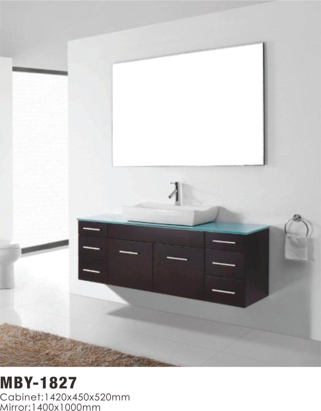 Hot Sale High Gloss White MDF Bathroom Furniture with Mirror Cabinet