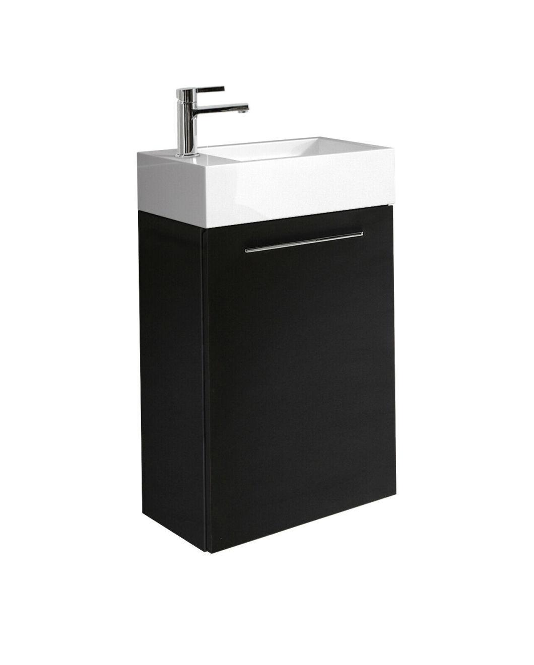 Bathroom Cabinet Black Wood 40X22 Cm Storage Cabinet Furniture