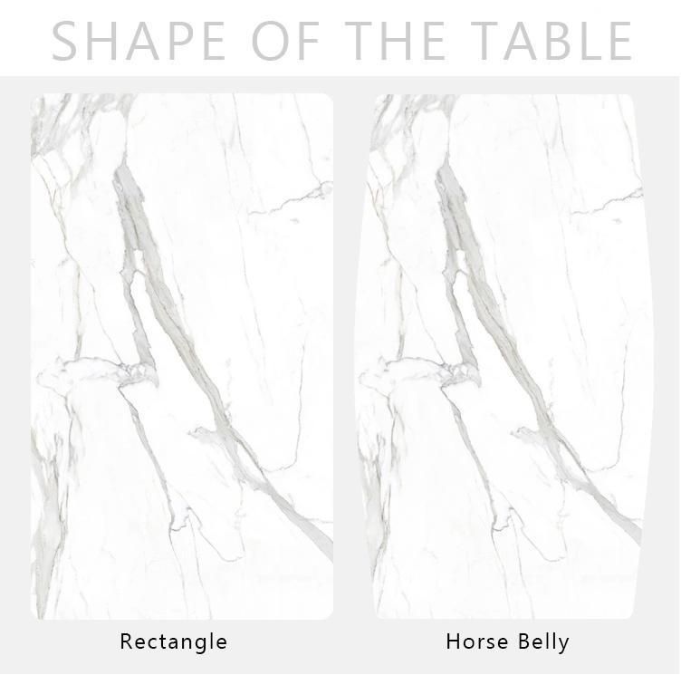 Titanium Legs Snow White Marble Table Dining Room Table