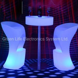 Hot Selling Outdoor Furniture Plastic LED Bar Stool Glowing Light up Chairs LED Bar Stool