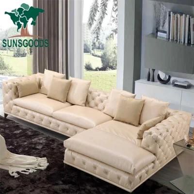 Modern Leisure Leather/Fabric Conferance Sofa for Living Room with Solid Wood Frame