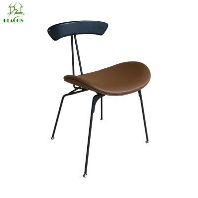 Modern Mild Luxury PU and Metal Legs Dining Office Elegant Chair