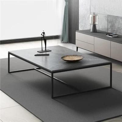 Industrial Unique Furniture Steel Frame Marble Side Coffee Table for Home