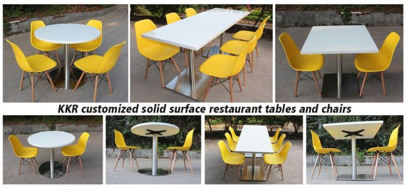 2 Seater Restaurant Furniture Square Solid Surface Dining Table