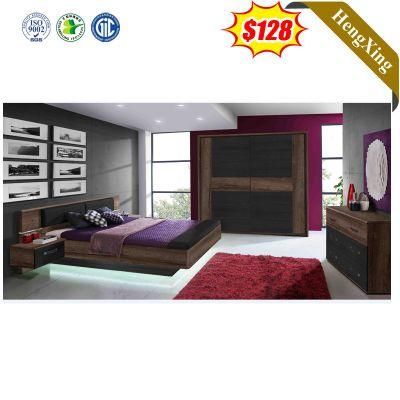 Customized Modern Hotel Home Bedroom Furniture Wooden Melamine King Double Bed Bedroom Set