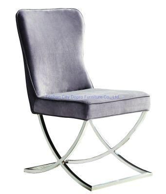 Popular Design Dining Chair Stainlss Steel Leg Velvet Seat