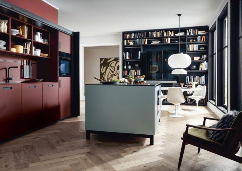Modern Simple Luxury Kitchen Island Design Modular PVC Kitchen Cabinet Furniture