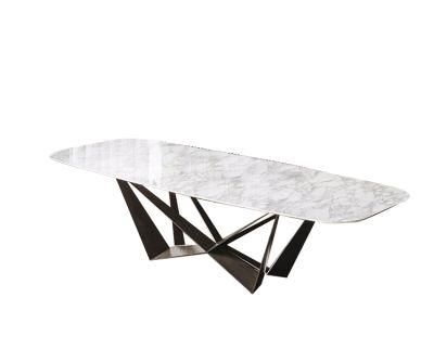 Fashion Modern Home Furniture marble Dining Table Metal Base From Guangdong Factory
