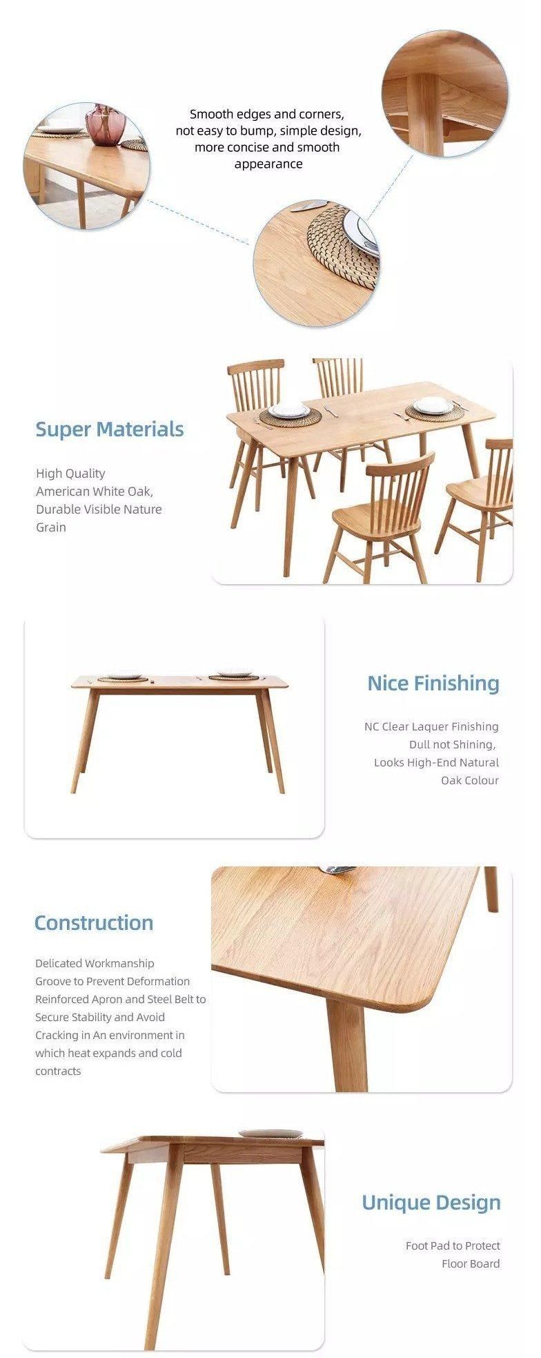 Furniture Modern Furniture Chair Home Furniture Wooden Furniture High Quality Simplicity Style Elegant Look Home Furniture Dining Table Set for 6 Wood Legs
