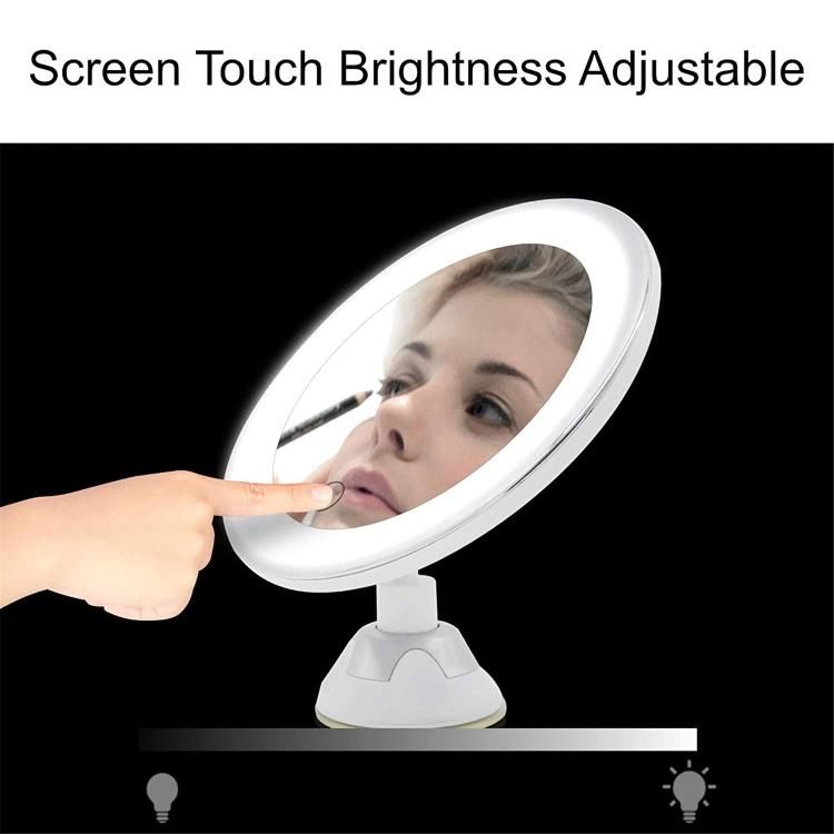 Hanging Vanity Travel Magnifying Portable Bathroom Wall Mirror with Lights