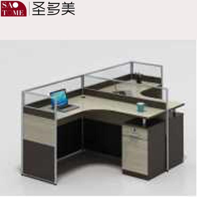 Office Furniture C35 Two-Person Card Position with Movable Cabinet and Fixed Cabinet Office Desk