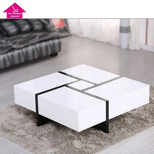 MDF Gold Modern Wood High Gloss Coffee Table Book