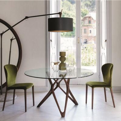 Nordic Wooden Restaurant Furniture Glass Dining Table Made in China Guangdong Factory