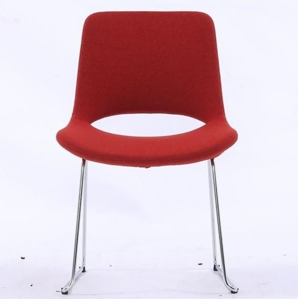 Modern Furniture Hot Sale Upholstery Mounded Foam Dining Chair and Steel Base Dining Chairs