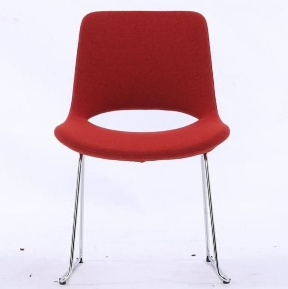 Modern Furniture Hot Sale Upholstery Mounded Foam Dining Chair and Steel Base Dining Chairs