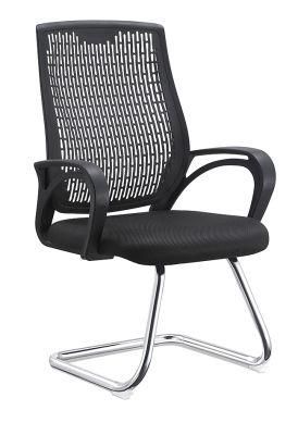 Black PU Leather Conference Chairs, Non Swivel Office Chair Water Resistant