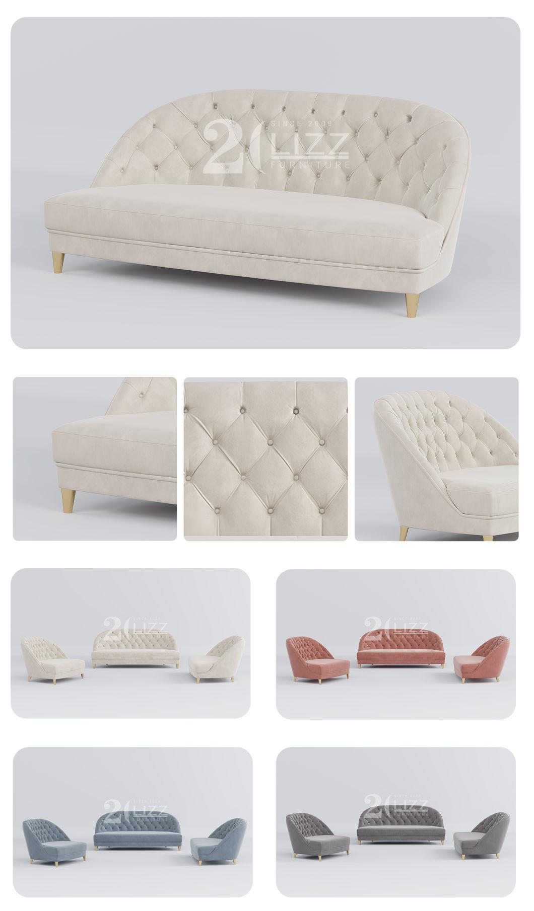 Leisure Fabric Couch Living Room Furniture Stylish Modern Sectional Velvet Comfortable Sofa Set