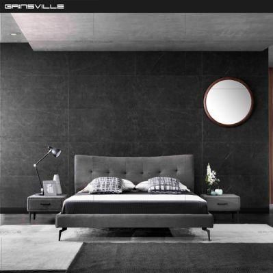 Foshan Factory Gainsville Modern Furniture Dark Blue Color Leather Wall Bed Bedroom Furniture