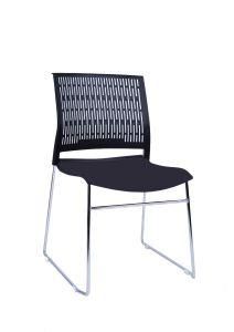 PP Seat and Back Dining Room Chair Dining Room Furniture Back with Holes Arch Iron Frame