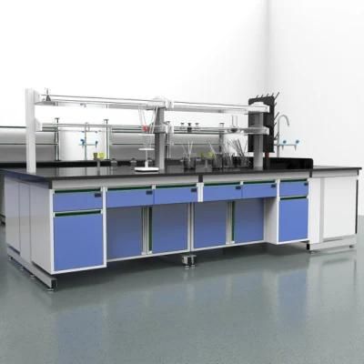 Pharmaceutical Factory Wood and Steel Physical Laboratory Bench, Physical Wood and Steel Laboratory Furniture with Cover/