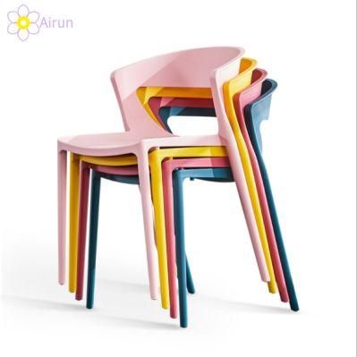 Home Furniture Modern Design China Factory Plastic Chair Dining Room PP Seat Plastic Stacking Dining Chairs