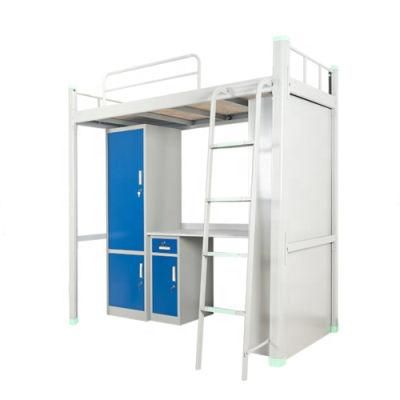 Used School Furniture Metal School Dormitory Bunk Bed with Wardrobe