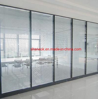 Shaneok Concise Style Glass Office Partition with Venetian Blind