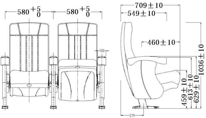 Rocking Back Design Church Auditorium Movie Cinema Seating