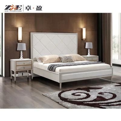 Wholesale Wooden Hotel Bedroom Furniture Fabric King Bed
