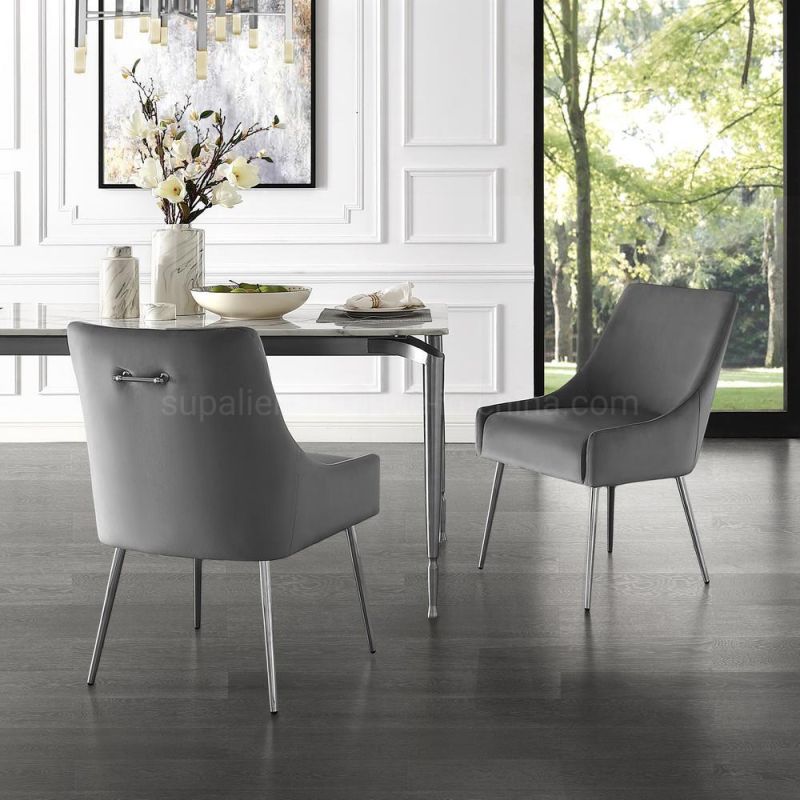 Modern European Style Stainless Steel Dining Room Chair for Home Furniture