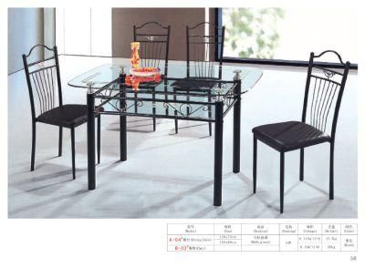 Popular Selling Wholesale Glass Top Metal Legs Dining Table