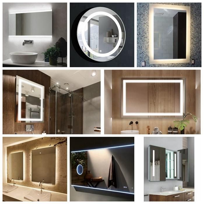 Hot Seller Rectangle Hotel Luxury Bathroom LED Lighting Makeup Mirror Furniture Mirror for Home Decoration