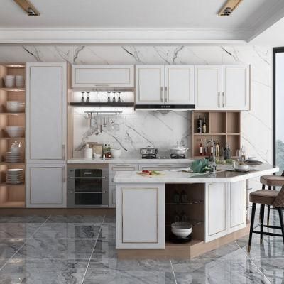 Cheap Luxury Modern White Wood Design Kitchen Cabinets Traditional