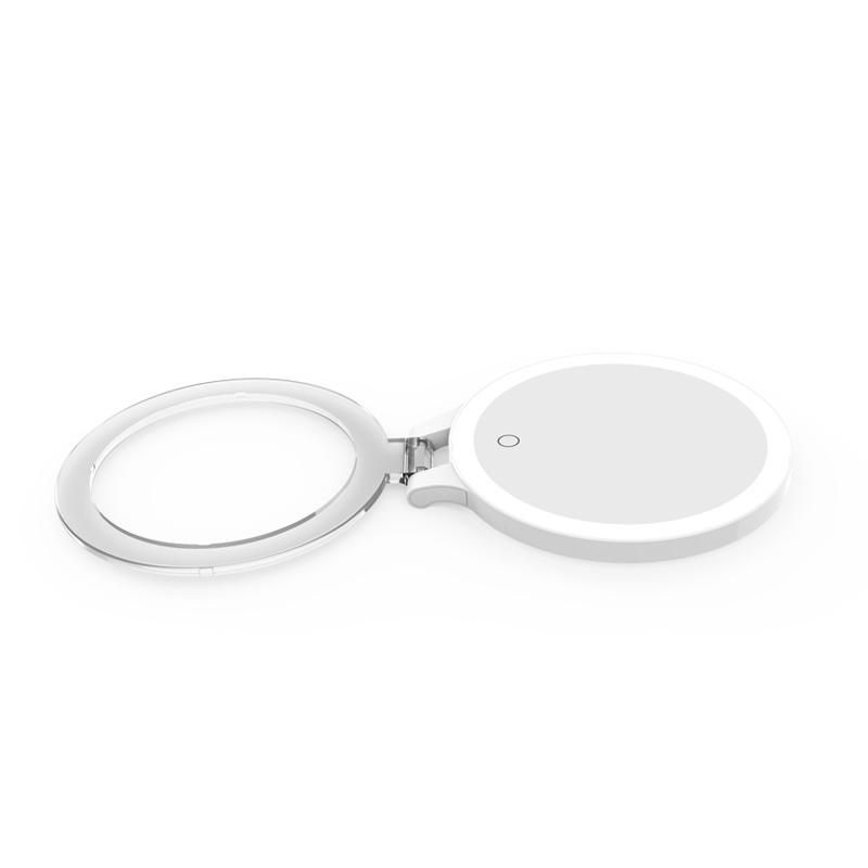 High Definition Double Sided Dimmable Brightness LED Pocket Mirror 10X Magnifying Mirror