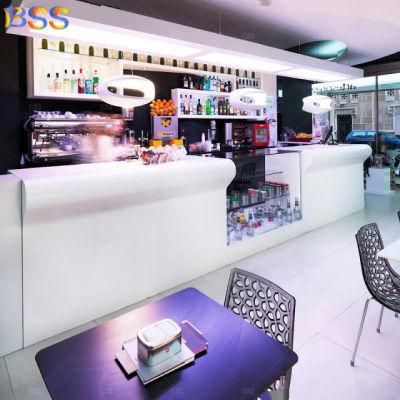 Custom White Corian Restaurant Cafe Dessert Shop Bar Counter