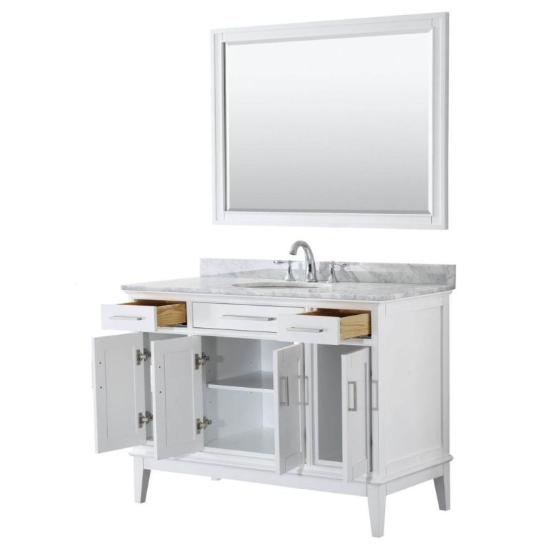 48" Single Bathroom Vanity-Dark Gray with Double Ceramic Sinks