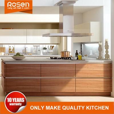 Teak Wood Timber Veneer Kitchen Cabinets Home Furniture