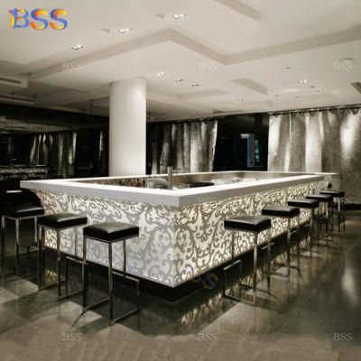 High Quality Fancy LED Glowing Lighted Restaurant Bar Counter