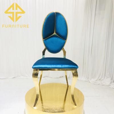 Hot Sale Benz Back Stainless Steel Dining Chair Hotel Furniture Wedding Events Chairs