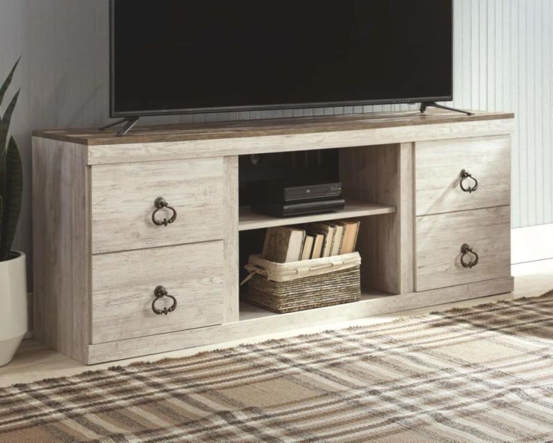 Cottage TV Stand with Fireplace