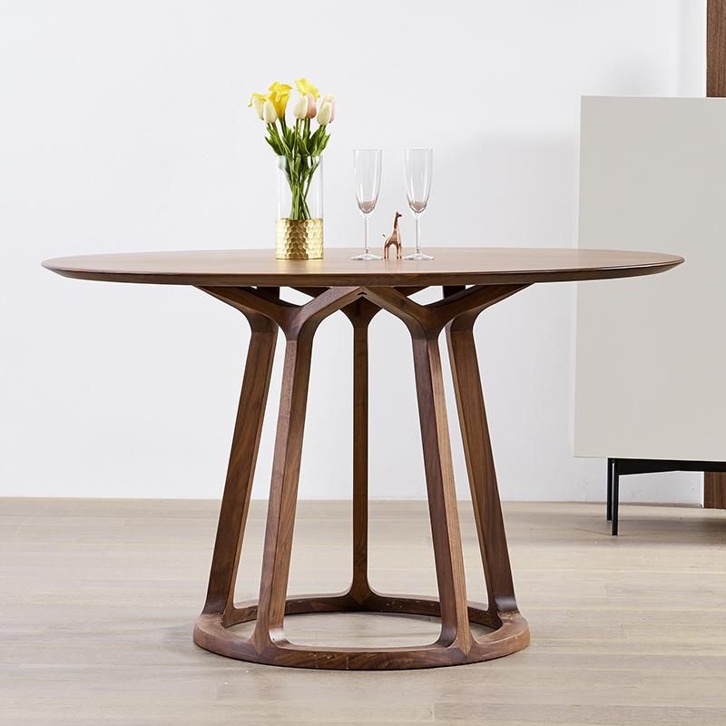 Top Quality Round Wood Kitchen Dining Table Set for 4 Person