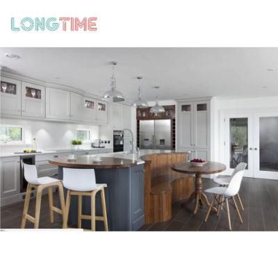 Customize Modern Furniture PVC Finish Luxury Modular Island Design Shaker Door Cupboard Kitchen Cabinets