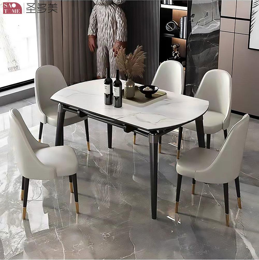 Italian Style Hotel Restaurant Home Living Room Furniture Stainless Wooden Slate Dining Table