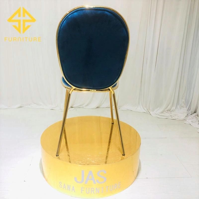 Velvet Cover Iron Round Back Dining Chair Hotel Furniture Wedding Events Chairs