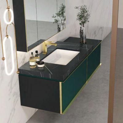 2021 New Design Modern Luxury Bathroom Cabinet with Sintered Stone Top