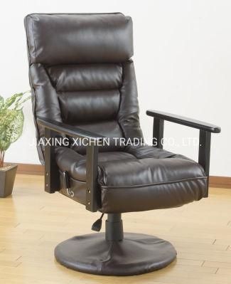 Black PVC Leisure Folding Recline Office Swivel Chair