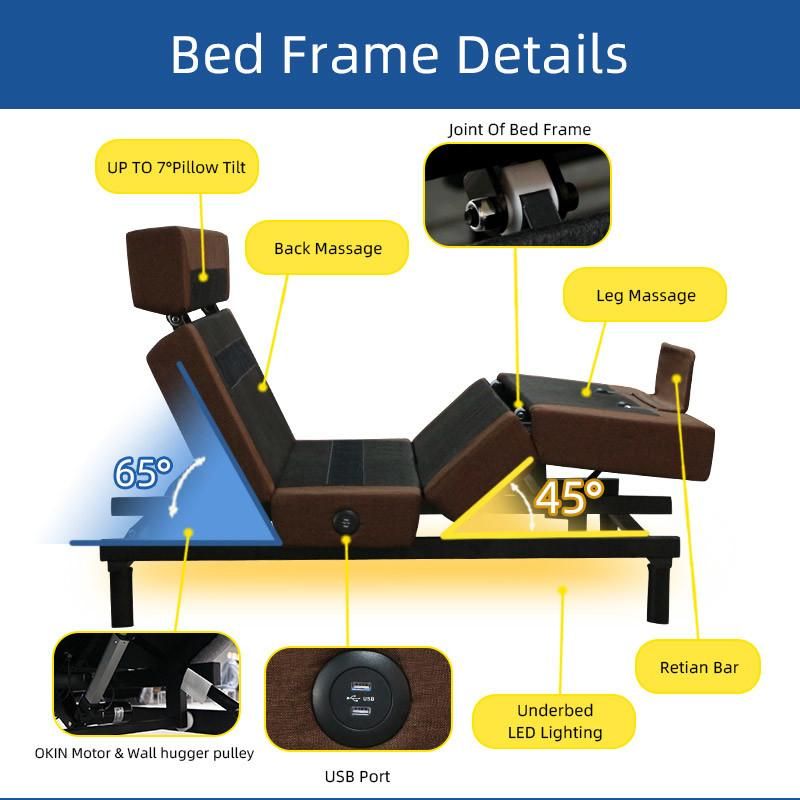 Modern Adjustable Bed Split King Size