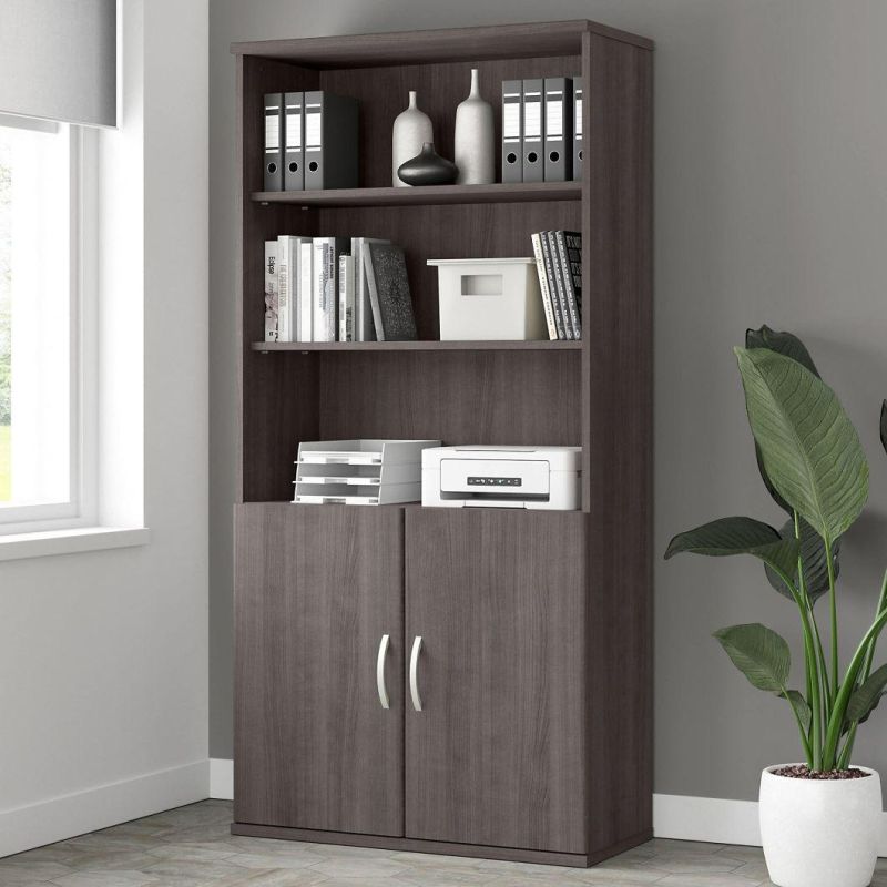 Business Furniture a Tall 5 Shelf Bookcase with Doors